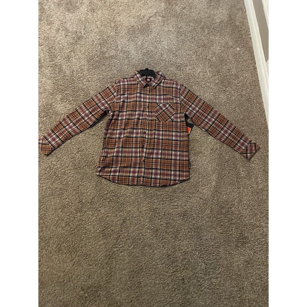 Quicksilver Multicolor Plaid Flannel Long Sleeve Regular Fit Mens Size Large NWT